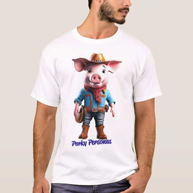 T-shirt Porky Personas drôles Pig personnages (Devant)