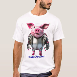 T-shirt Porky Personas drôles Pig personnages. Terminateur