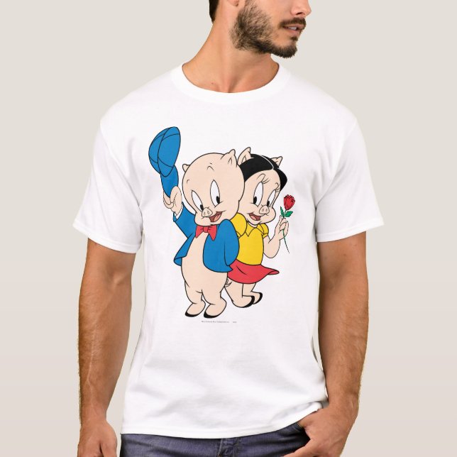 T-shirt Porky Pig and Petunia (Devant)
