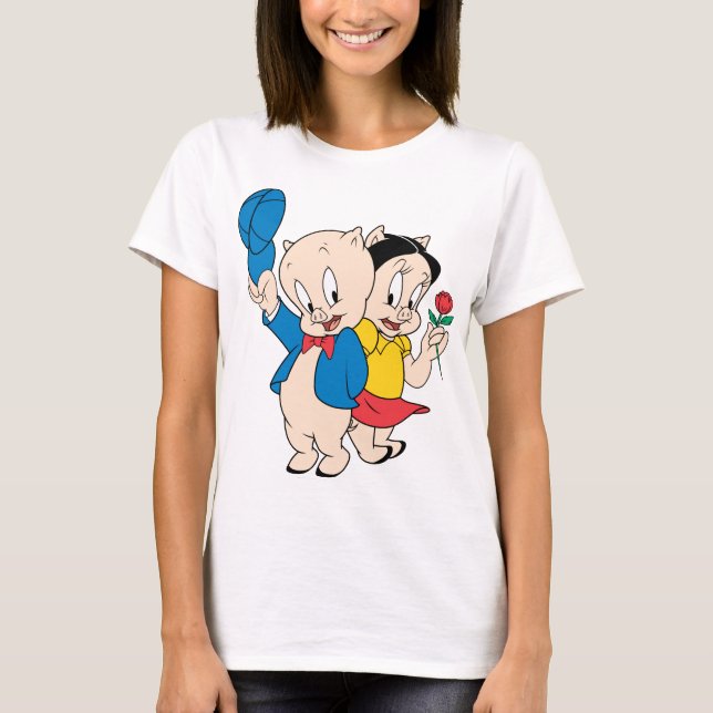 T-shirt Porky Pig and Petunia (Devant)