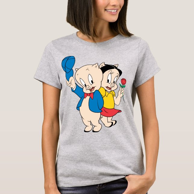 T-shirt Porky Pig et Pétunia (Devant)