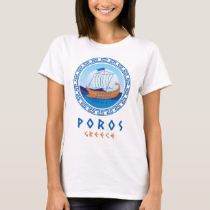 T-shirt Poros, Grèce Conception de navires grecs Femmes