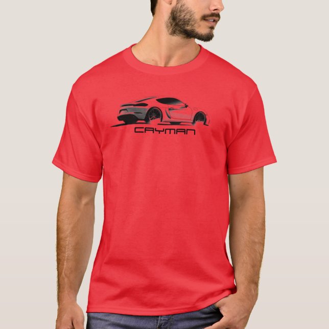 T-shirt Porsche 718 Cayman Illustration Sketch Premium (Devant)