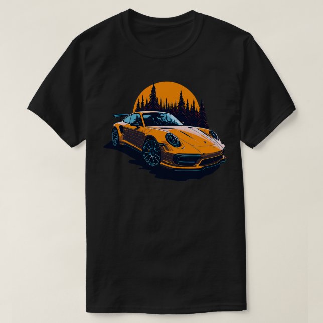 T-shirt Porsche jaune 911 turbo s (Design devant)