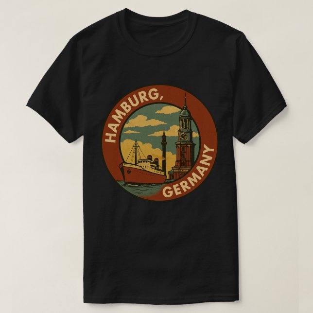 T-shirt Port allemand de Hambourg (Design devant)