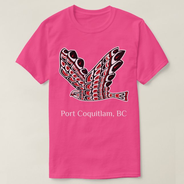 T-shirt Port Coquitlam Faucon rouge Oiseau de proie A (Design devant)