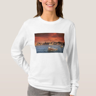 T-shirt Port de Hong Kong au coucher du soleil