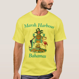 T-shirt Port de marais, Bahamas avec le manteau des bras