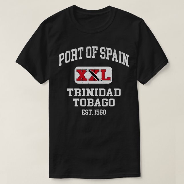T-shirt Port d'Espagne Trinité-et-Tobago XXL Athletic des (Design devant)