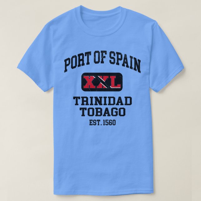 T-shirt Port d'Espagne Trinité-et-Tobago XXL Athletic des (Design devant)