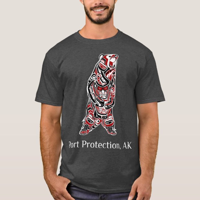 T-shirt Port Protection Alaska Native American Brown (Devant)