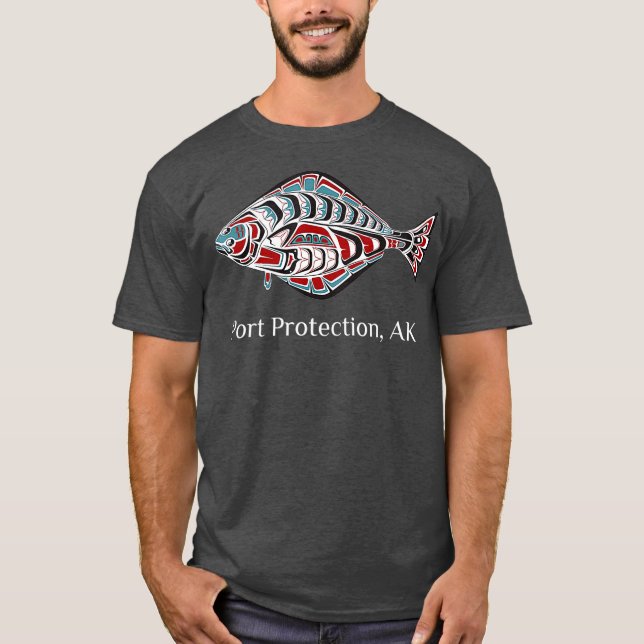 T-shirt Port Protection Alaska Native American Haliut (Devant)