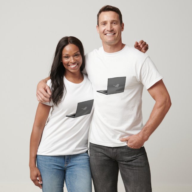 T-shirt Portable gris avec logo d'oiseau (Unisexe)