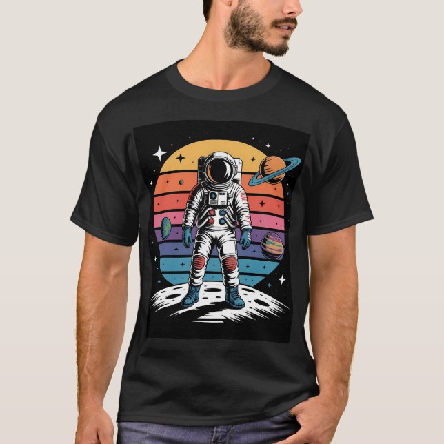 T-shirt Portail des étoiles - L'astronaute face au cosmos (Devant)