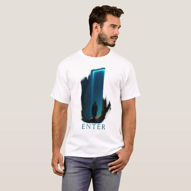 T-Shirt Portal ENTER – Graphisme Sombre de Science (Devant entier)