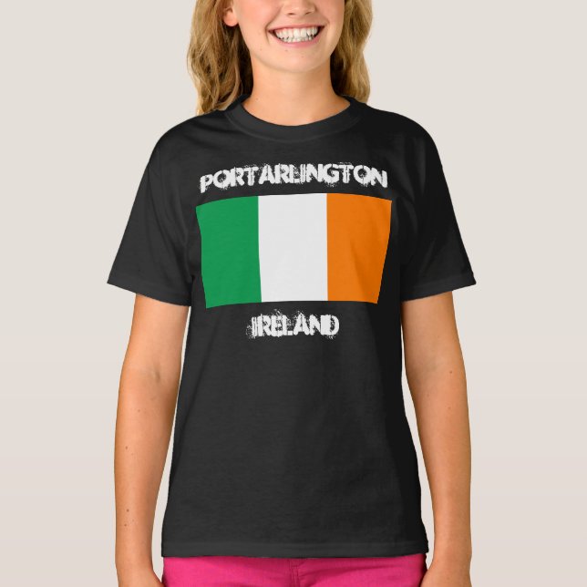 T-shirt Portarlington, Irlande avec drapeau irlandais Fill (Devant)
