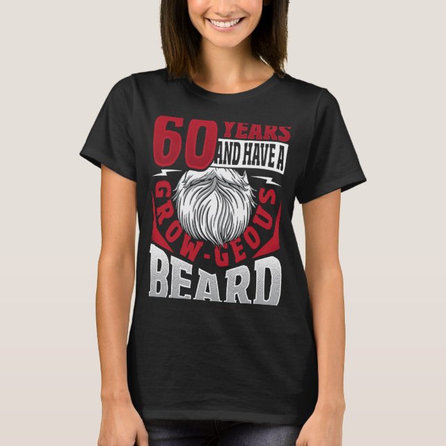 T-shirt Porté 60 Ans Barbe d'anniversaire (Devant)