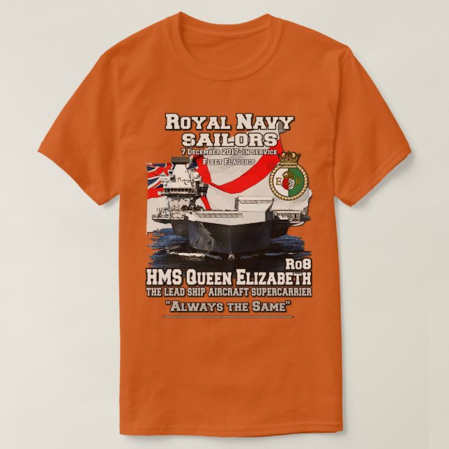T-shirt porte-avions HMS Elizabeth (Design devant)