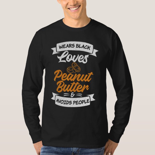 T-shirt Porte Black Aime Le Beurre D'Arachide Et Évite Les (Devant)