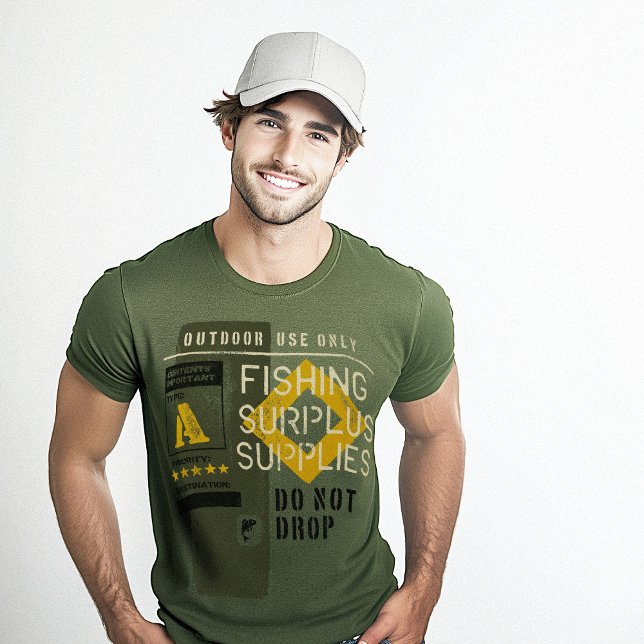 T-shirt Porte-cadeau graphique unique Pêcheur-pêcheur (Unique Fishing Angler Cargo Graphic Gift Gear T-Shirt)