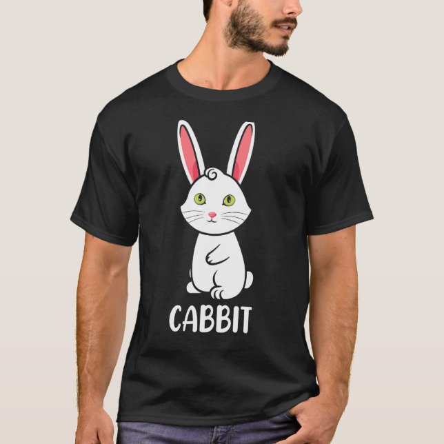 T-shirt Porte-chat charmant vêtements chat lapin cabbit (Devant)