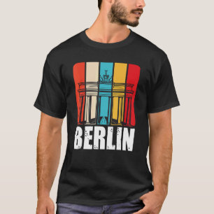 T-shirt Porte De Brandebourg De Berlin Retro Sur Pariser P