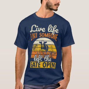 T-shirt Porte Gauche Ouverte Ranch Agriculteur Agriculture