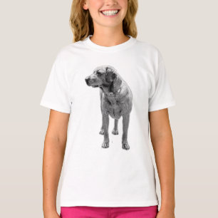 T-shirt Porte son coeur sur sa fourrure