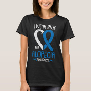 T-shirt Porter Bleu Pour Alopecia Sensibilisation Areata B