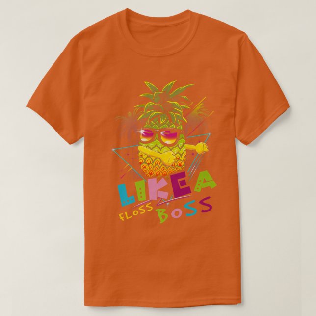 T-shirt Porter Des Lunettes De Soleil À L'Ananas Floss Com (Design devant)