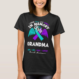T-shirt Porter du sarcelle et du violet en mémoire du desi
