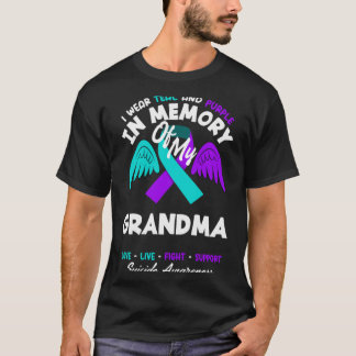 T-shirt Porter du sarcelle et du violet en mémoire du desi