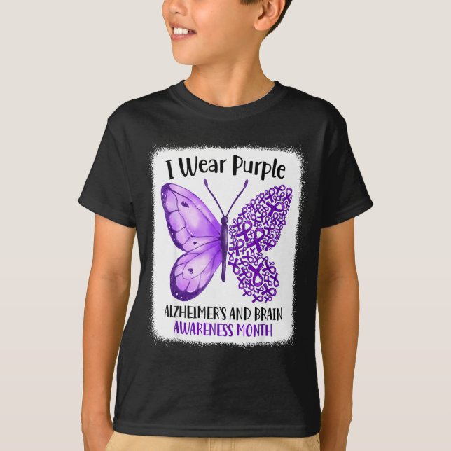 T-shirt Porter du violet mois de la sensibilisation à la m (Devant)
