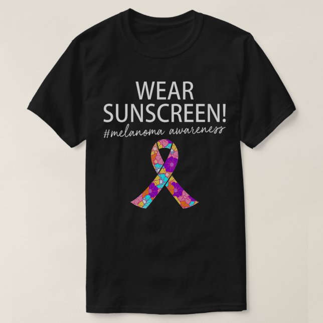 T-shirt Porter écran solaire Funny Melanoma cancer de la p (Design devant)