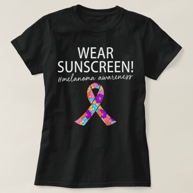 T-shirt Porter écran solaire Funny Melanoma cancer de la p (Design devant)
