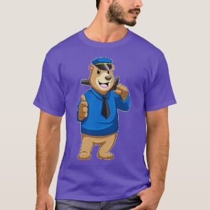 T-shirt Porter en tant qu'officier de police avec le casqu
