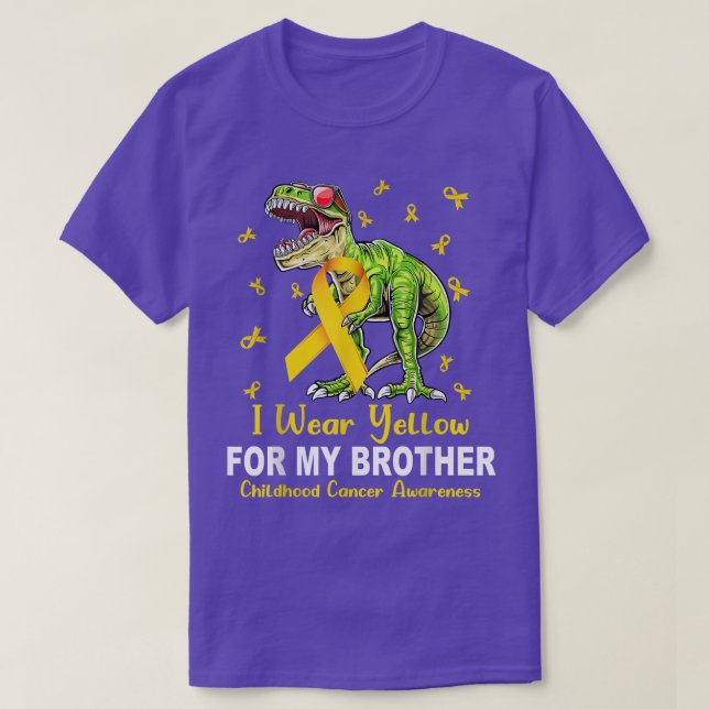 T-shirt Porter Jaune pour mon frère Cancer de l'enfance Di (Design devant)