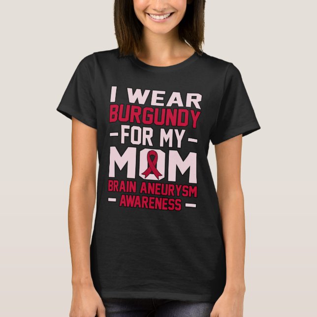 T-shirt Porter La Bourgogne Pour Maman Ribbon Cerveau Aneu (Devant)