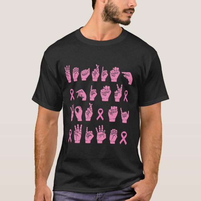T-shirt Porter Le Rose Pour Ma Femme Langue Des Signes Ban (Devant)