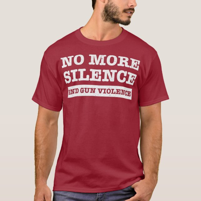 T-shirt Porter Orange Anti Gun Plus Silence End Gun (Devant)