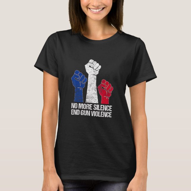 T-shirt Porter Orange Anti Gun Plus Silence End Gun Viole (Devant)