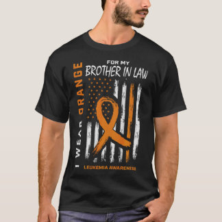 T-shirt Porter Orange Brother En Droit Leucémie Sensibilis