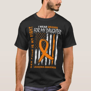 T-shirt Porter Orange Fille Leucémie Cancer Sensibilisatio