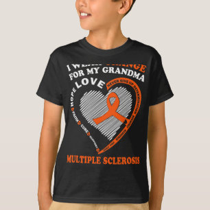 T-shirt Porter Orange Pour Ma Grand-Mère Sclérose En Plaqu