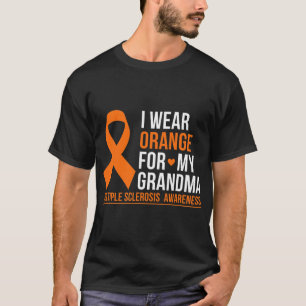 T-shirt Porter Orange Pour Ma Grand-Mère Sclérose En Plaqu