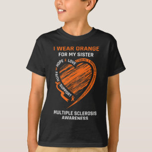 T-shirt Porter Orange Pour Ma Soeur Famille Mme Soutien De