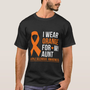 T-shirt Porter Orange Pour Ma Tante Sclérose Multiples Mme