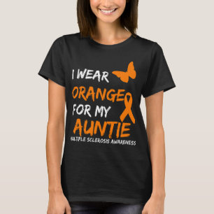 T-shirt Porter Orange Pour Ma Tante Sclérose Multiples Rib