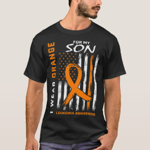 T-shirt Porter Orange Pour Mon Fils Leucémie Sensibilisati