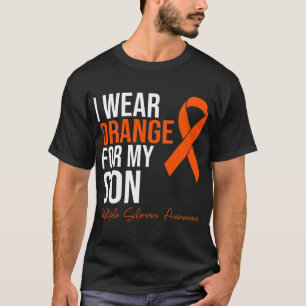 T-shirt Porter Orange Pour Mon Fils Ms Warrior Multiple Sc